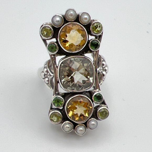 🌟NICKY BUTLER One Of A Kind 925 Sterling Silver Prasiolite Citrine Ring … - Picture 5 of 12